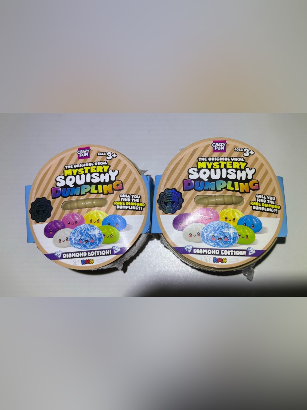 2-Pack Mystery Squishy Dumpling Diamond Edition Crazy Fun NEW Sealed 💙💎